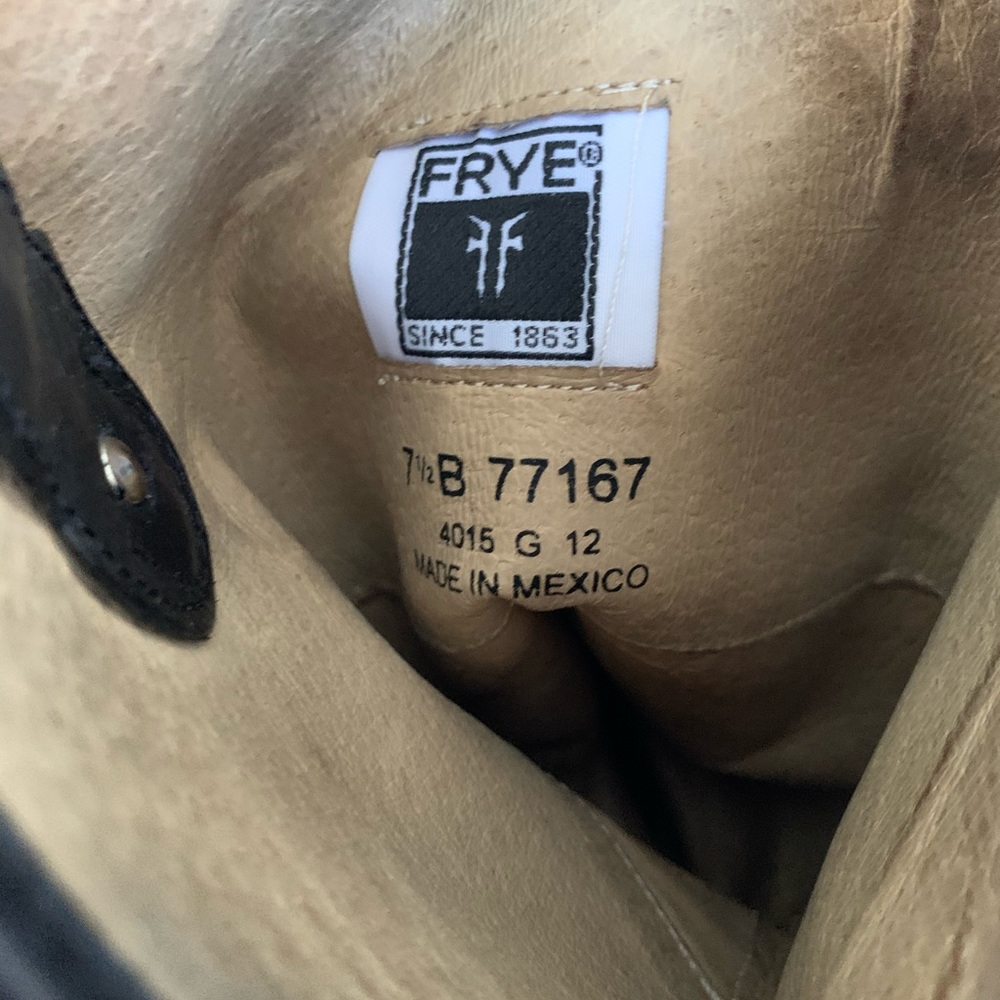 Frye Black Leather Melissa Riding Boots Size 7.5 - Picture 7 of 8